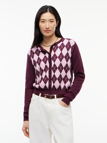 Tommy Jeans - Casaco de malha 'Ess' em roxo: frente