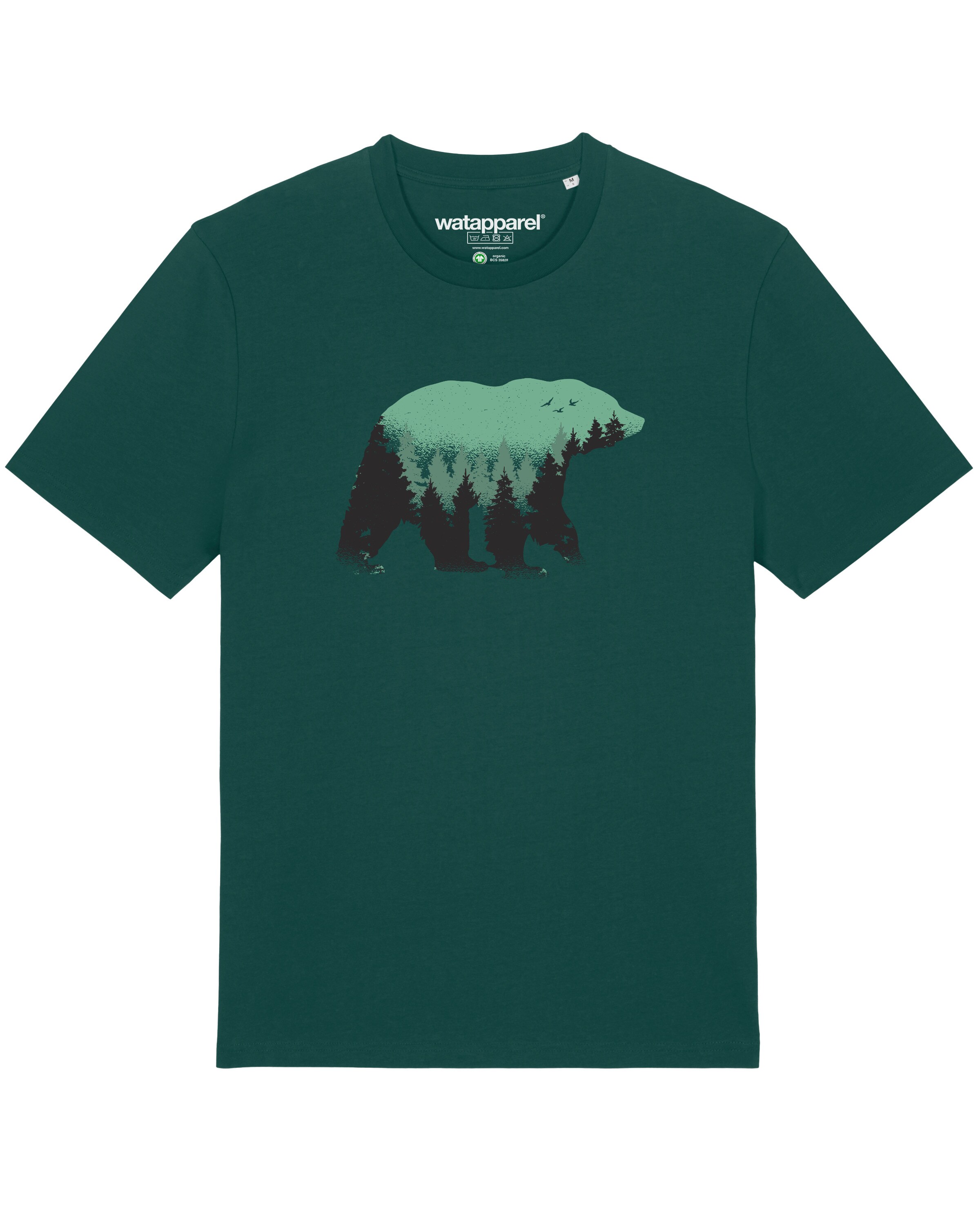Watapparel Shirt ' Waldbär ' in Green: front