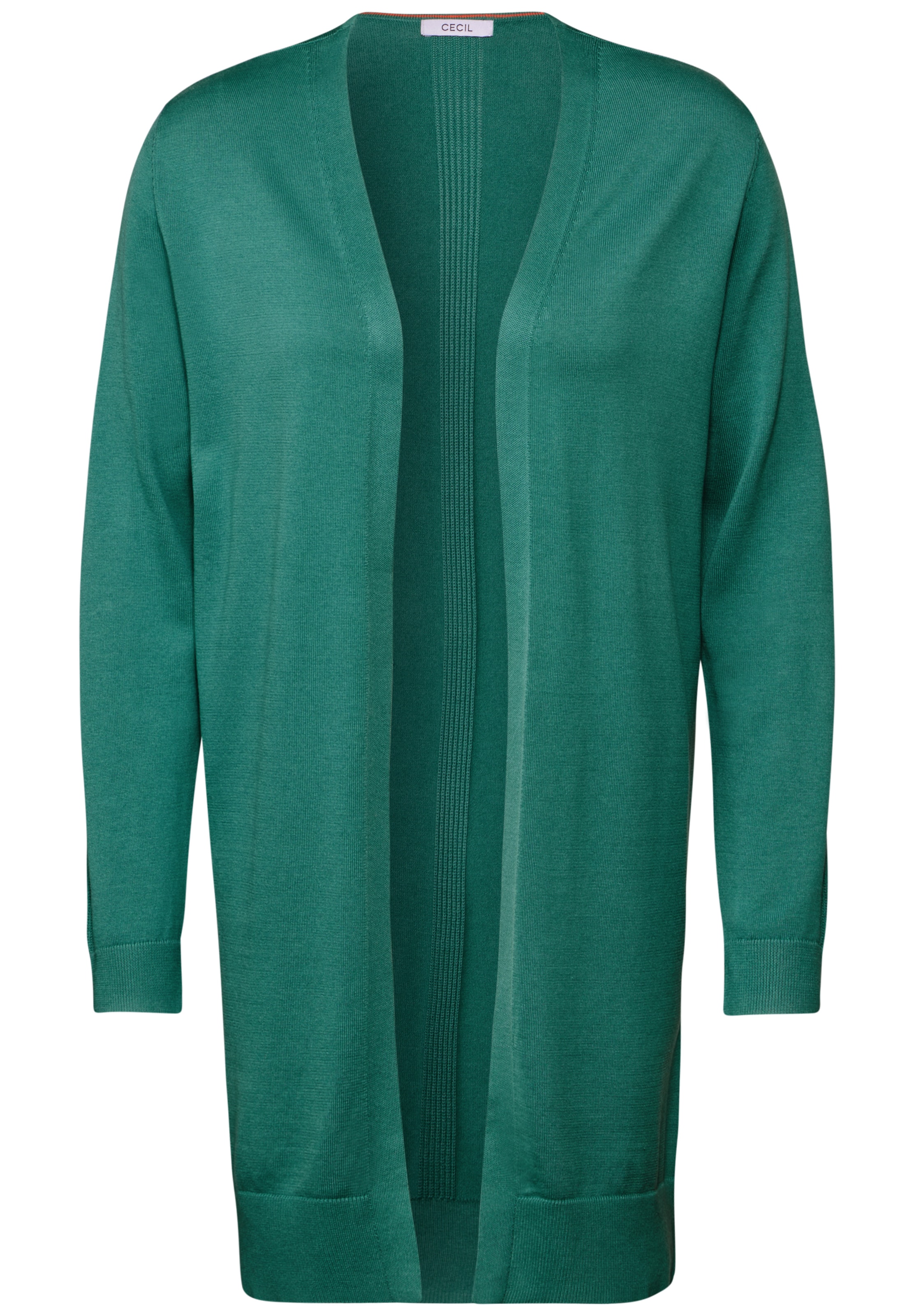 CECIL Langer Basic Cardigan in Grün: Vorderseite