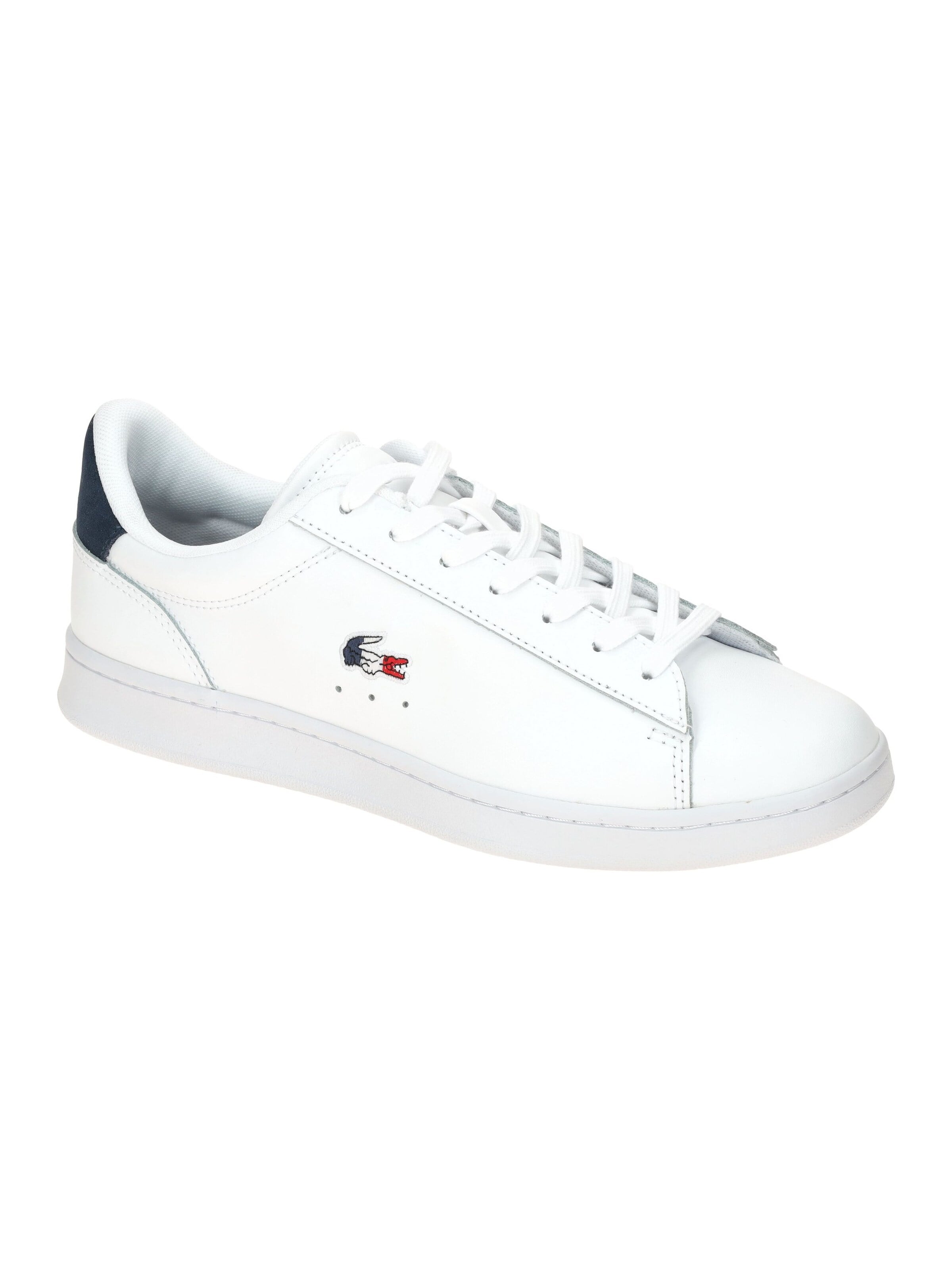 LACOSTE Lace-Up Shoes 'Lacoste Carnaby Set Schuhe Sneakers weiß blau Leder 0111' in White: front