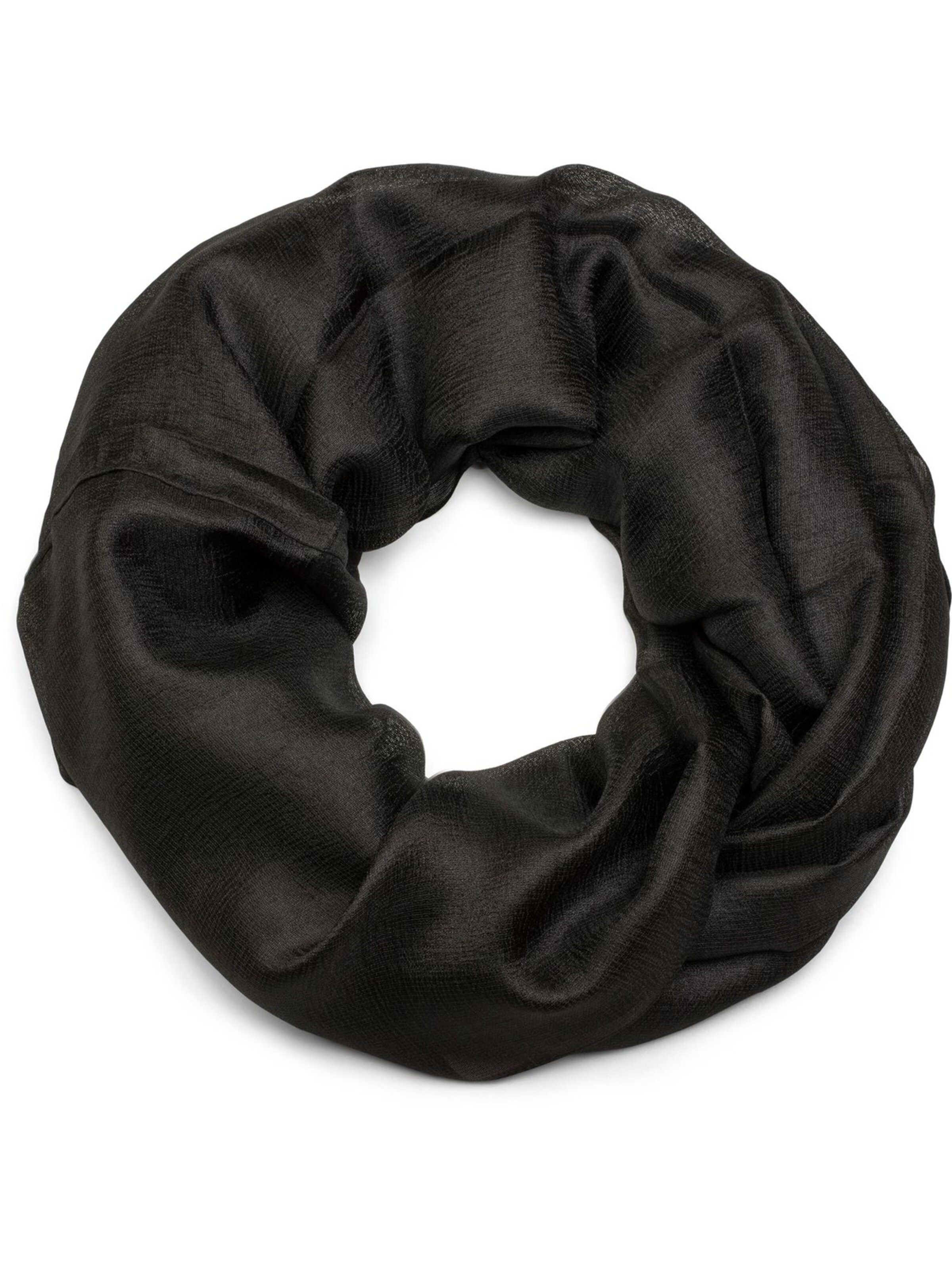 styleBREAKER Schlauchschal 'Seidiger Einfarbiger Loop'‌ in Schwarz: Vorderseite