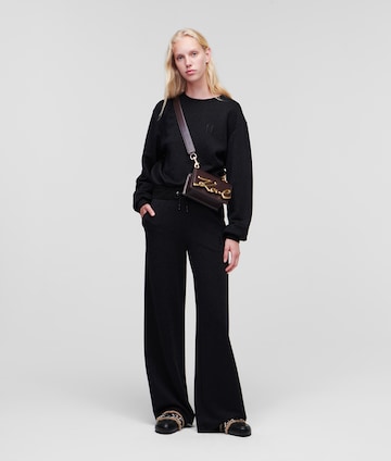 Karl Lagerfeld Široke hlačnice Hlače | črna barva