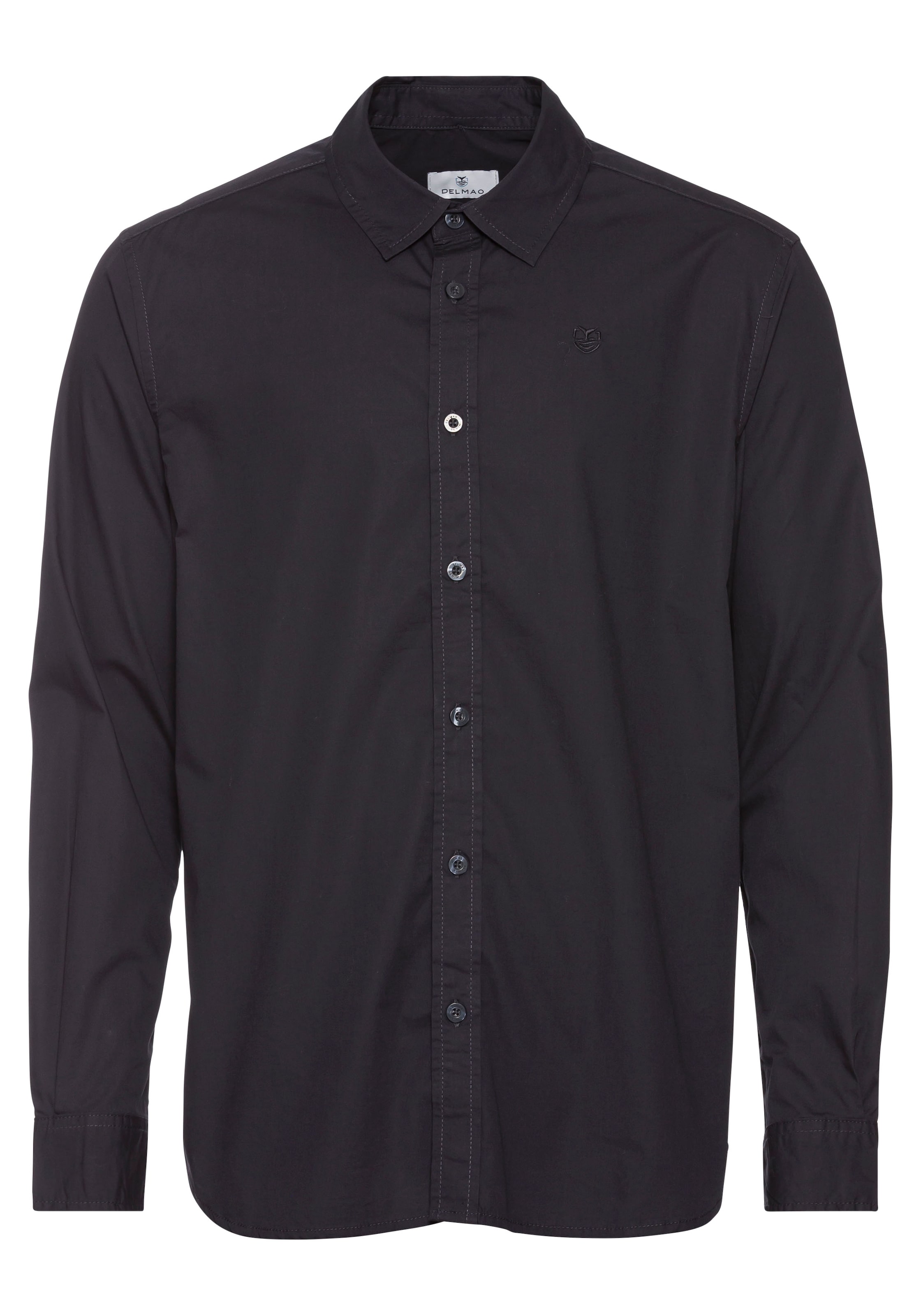 DELMAO Slim Fit Businesshemd in Blau: Vorderseite