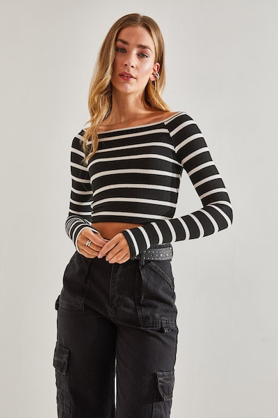 Bianco Lucci Jersey en S en negro / blanco, Vista del producto