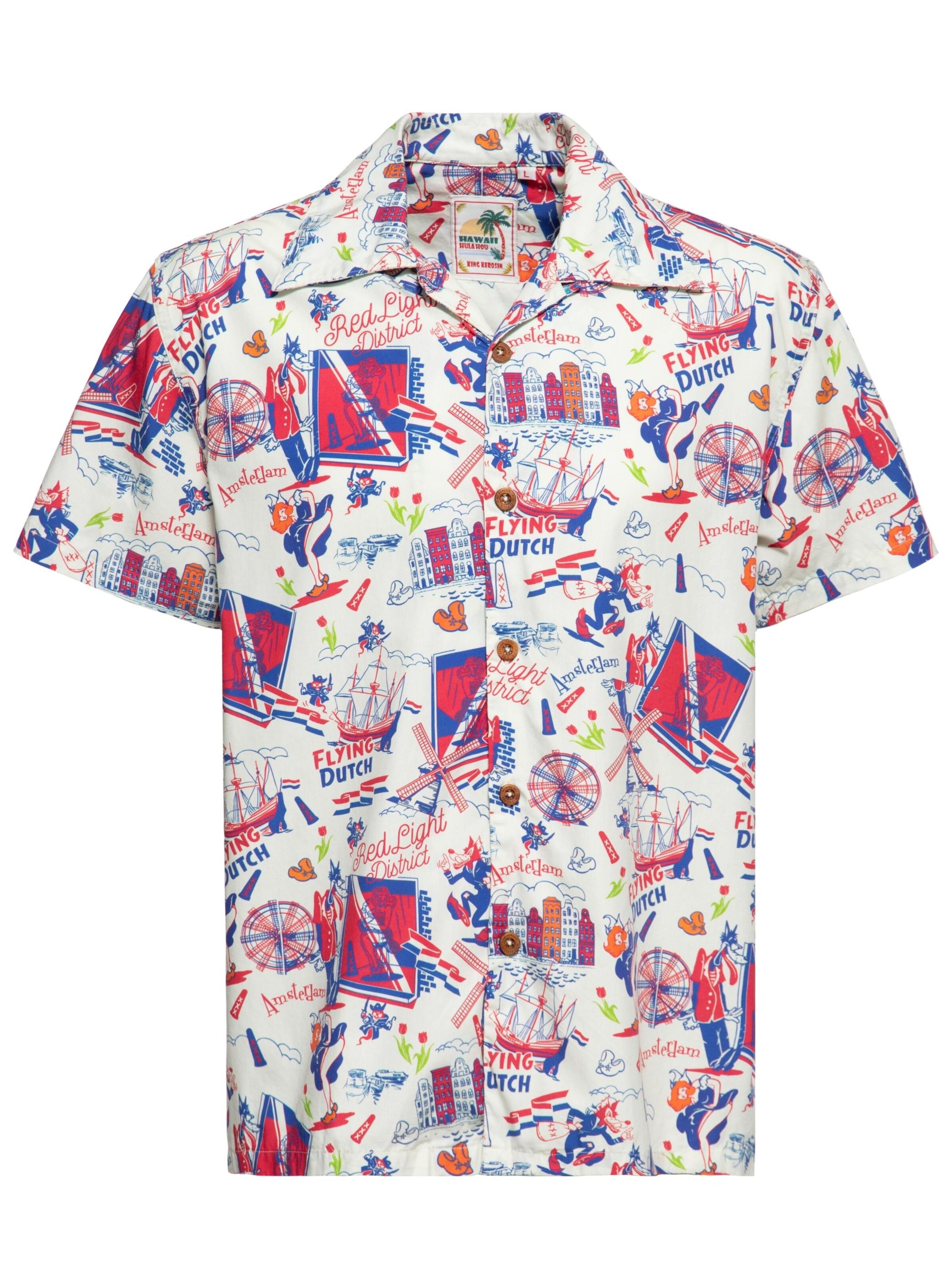 King Kerosin Button Up Shirt 'Amsterdam Adventures' in Off white, Item view