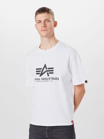 T-Shirt ALPHA INDUSTRIES en blanc : devant