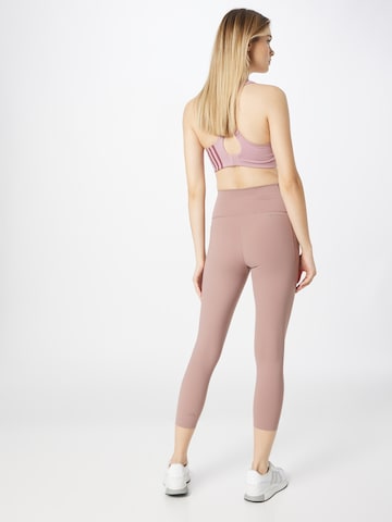 ADIDAS PERFORMANCE Skinny Sportbroek 'Optime Luxe' in Bruin