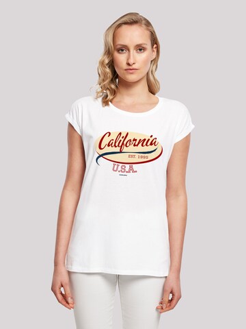 T-shirt 'California' F4NT4STIC en blanc : devant