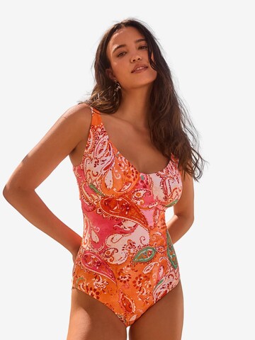 Next Badeanzug 'Tummy Control DD+' in Orange: Vorderseite