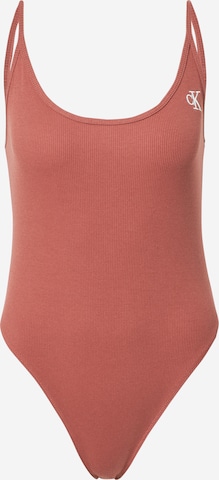 Calvin Klein Jeans Bodi majica | rjava barva: sprednja stran