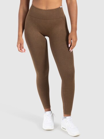 Coupe slim Leggings ' Yune ' Smilodox en marron : devant