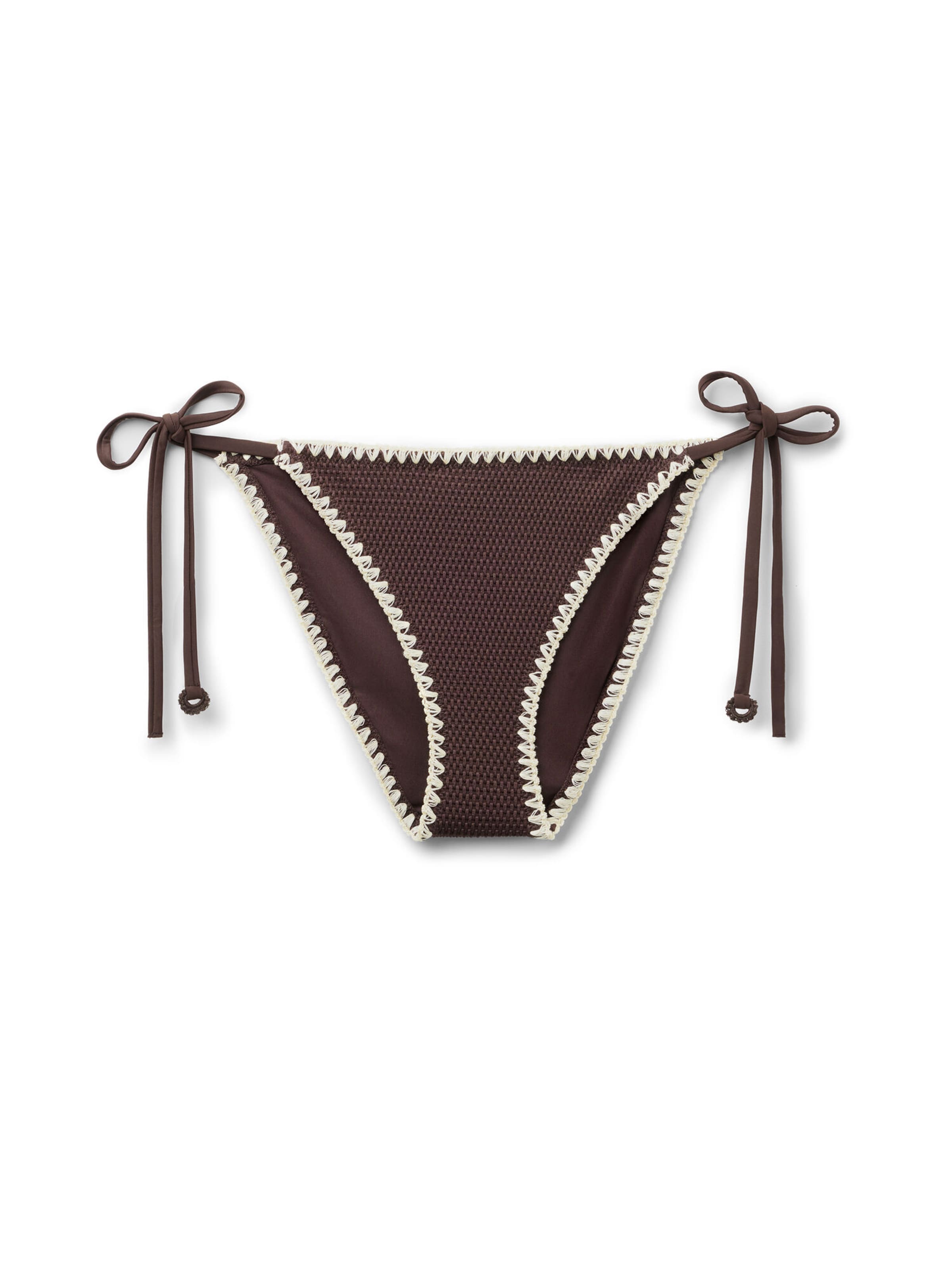 CALZEDONIA Bikini Bottoms 'Bicolor Embroidery' in Brown: front