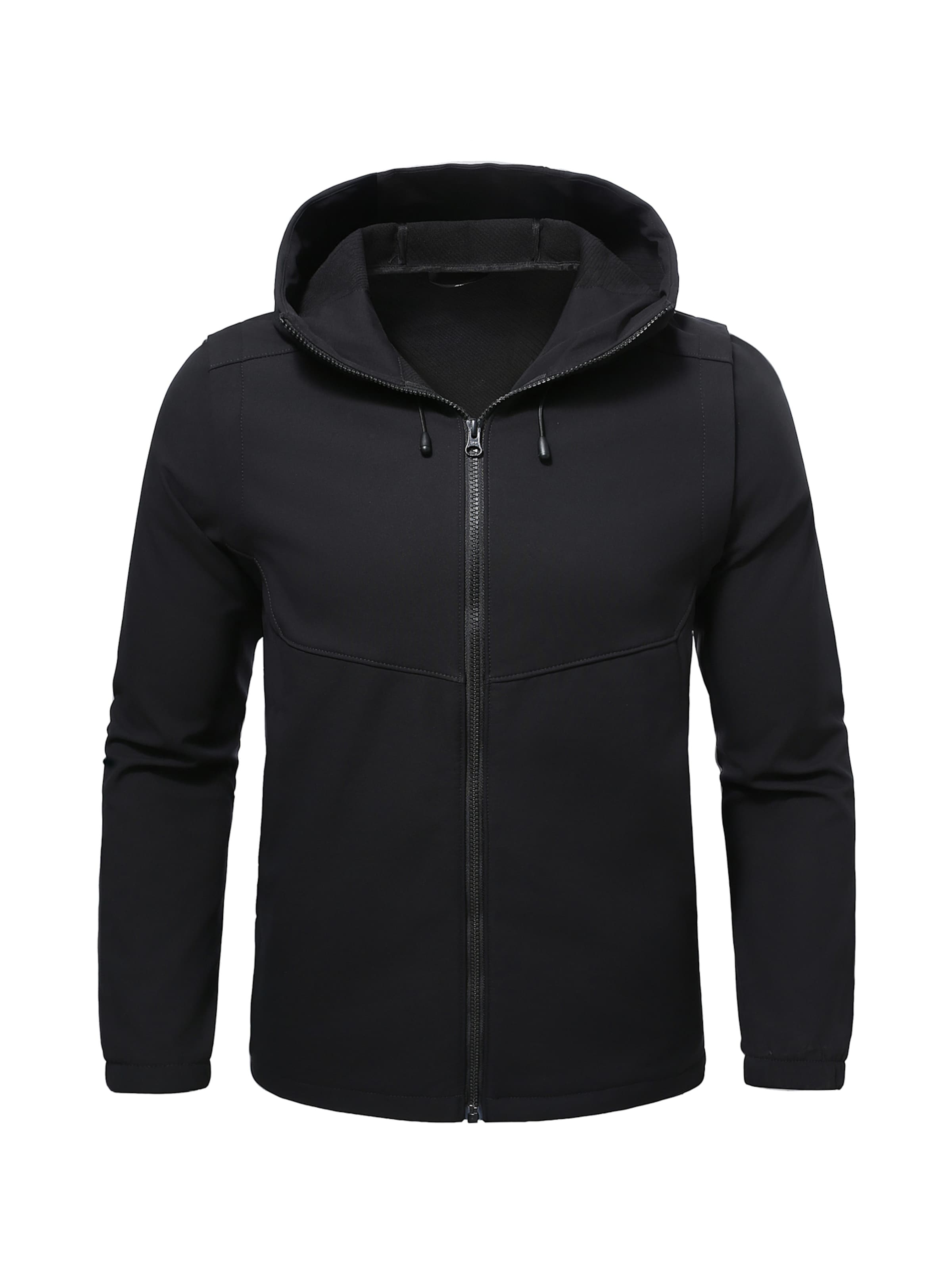 YOUTHUP Winterjacke 'ABNEHMBAR'‌‌‌‌‌‌‌‌ in Schwarz: Vorderseite