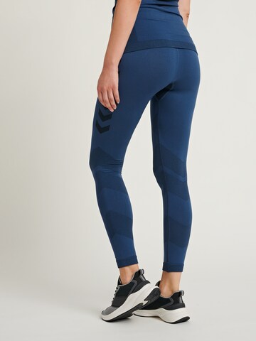 Hummel Skinny Sportovní kalhoty 'First' – modrá