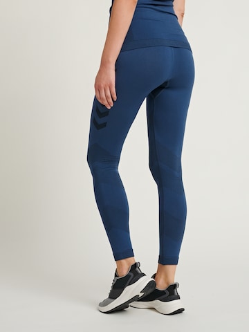 Hummel Skinny Workout Pants 'First' in Blue