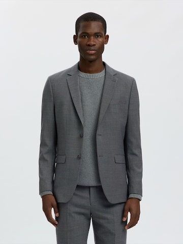 Coupe slim Veste de costume 'SLHTHEO' SELECTED en gris : devant