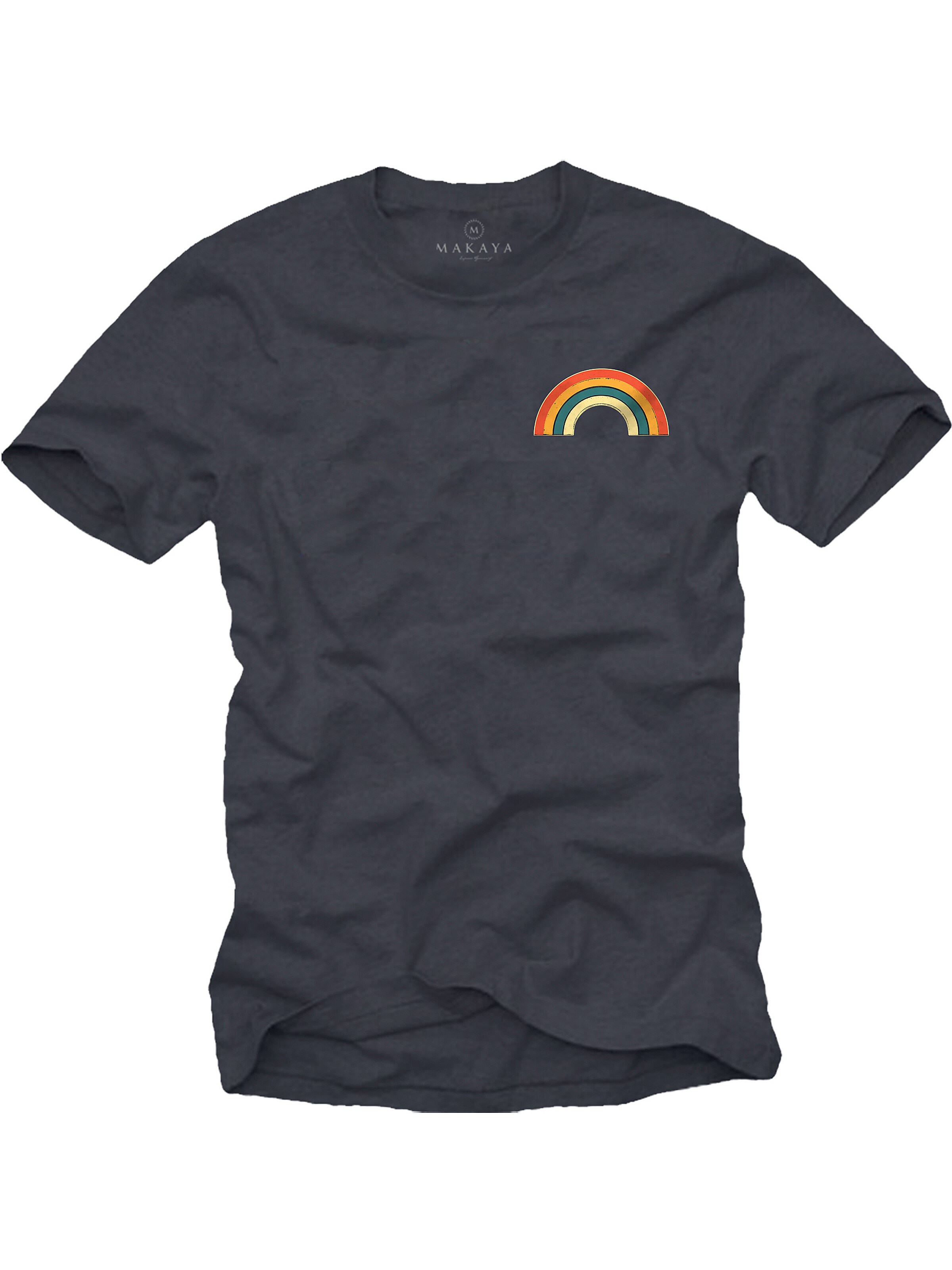 MAKAYA Shirt 'Rainbow' in Grey: front