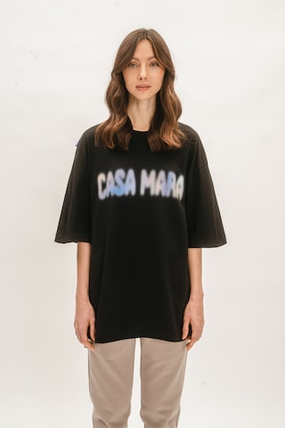 Casa Mara - Camisa 'BLURRY' em preto: frente