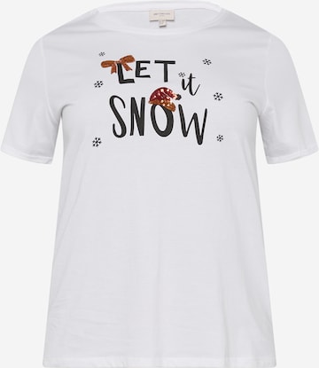 T-shirt 'SNOW' ONLY Carmakoma en blanc : devant