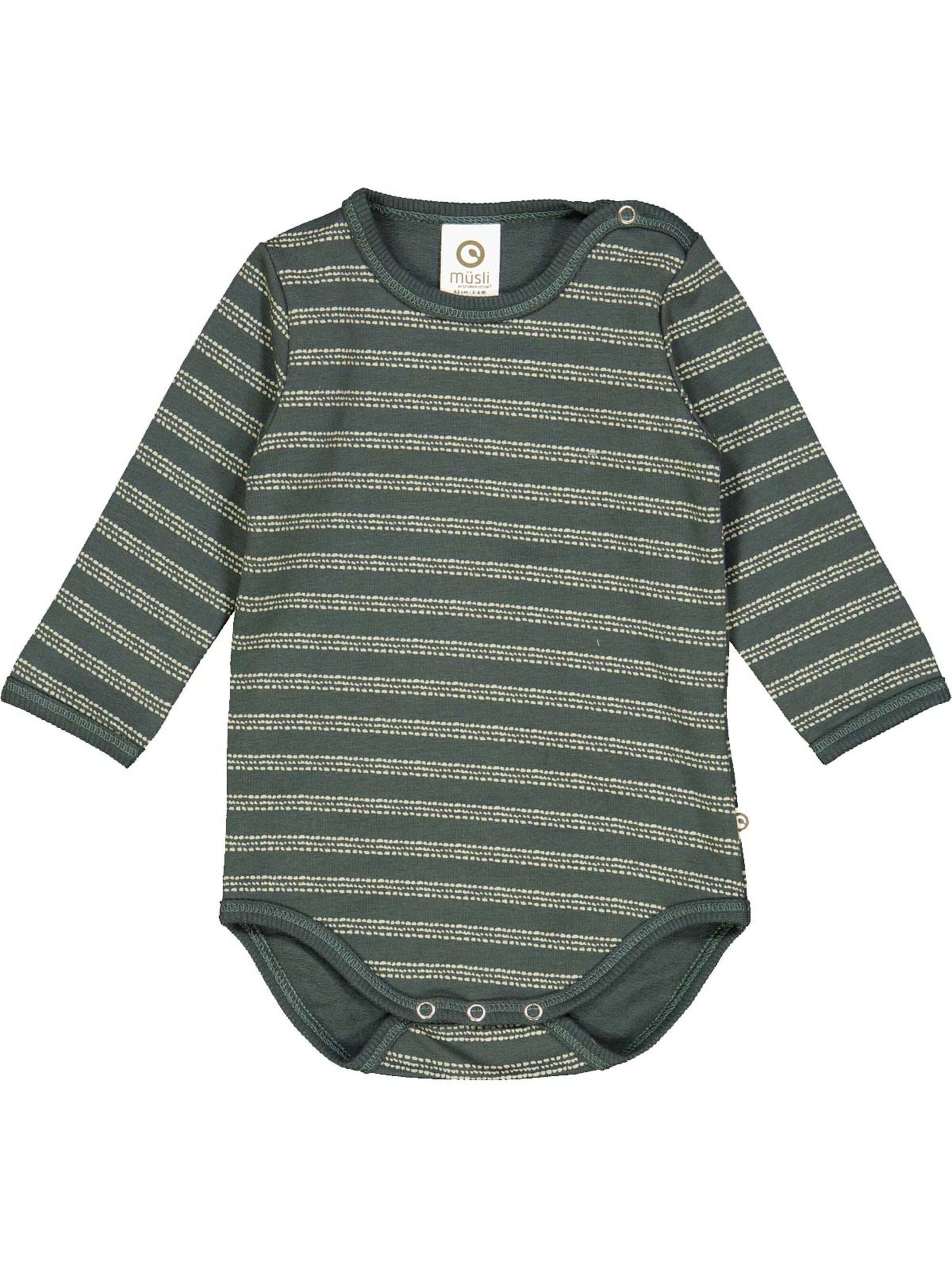 Barboteuse / body Müsli by GREEN COTTON en gris : devant