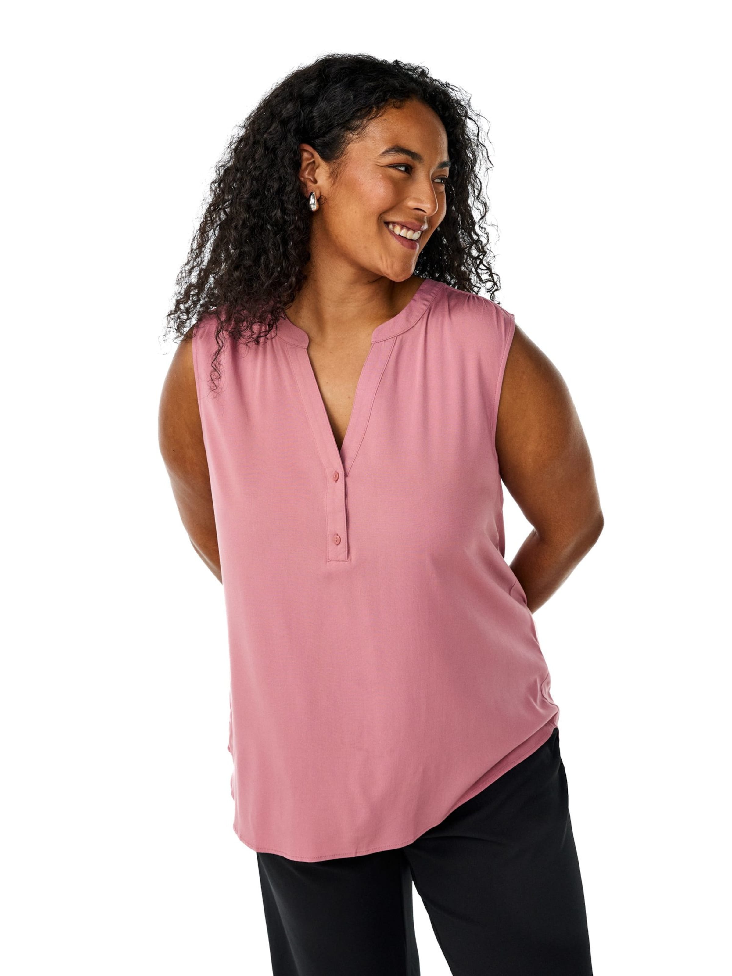 Chemisier &#x27;LENNI&#x27; Flash by Zizzi en rose : devant