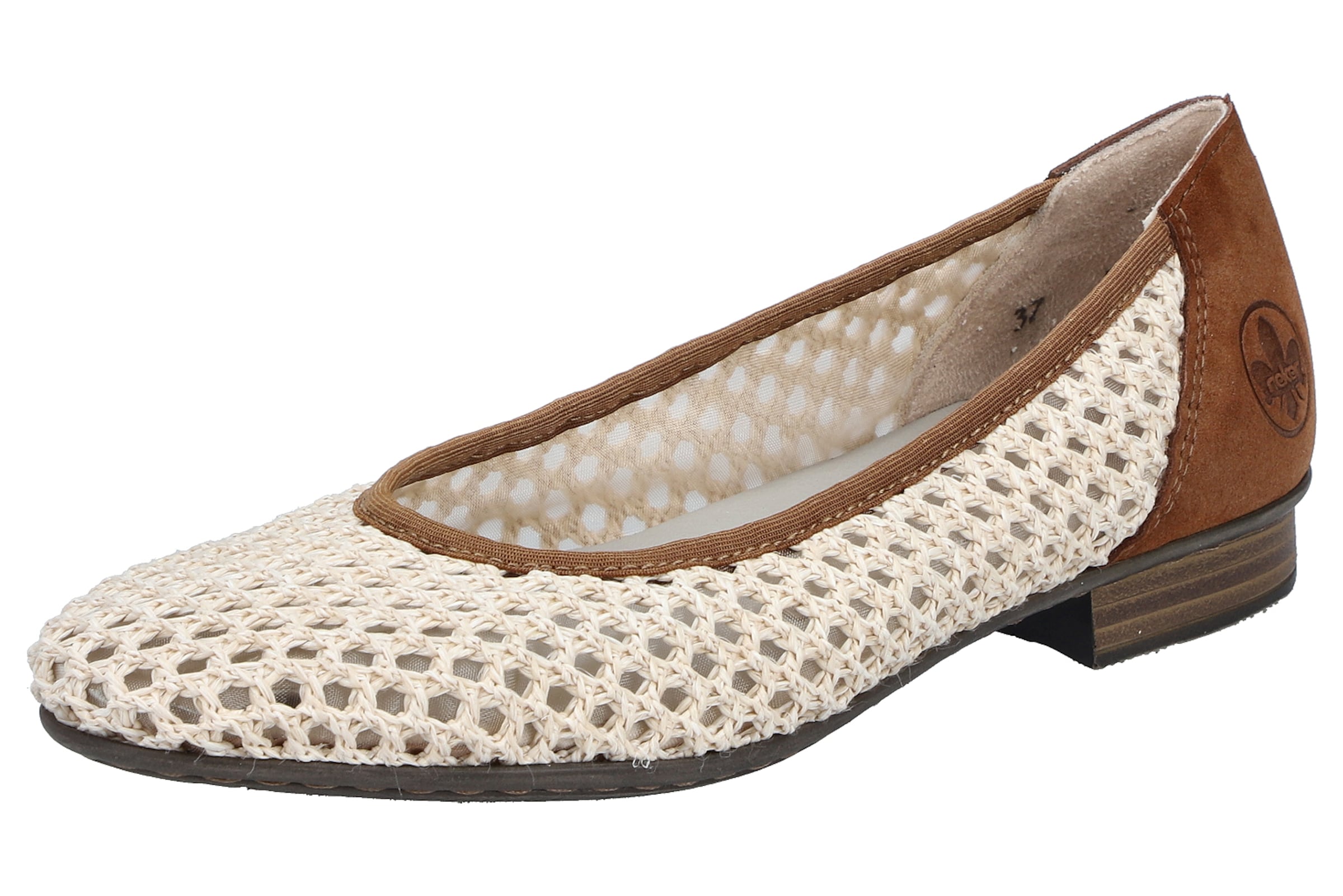 Ballerines à lanières Rieker en beige : devant