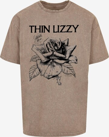 Merchcode T-Shirt 'Thin Lizzy - Rose' in Grün: predná strana