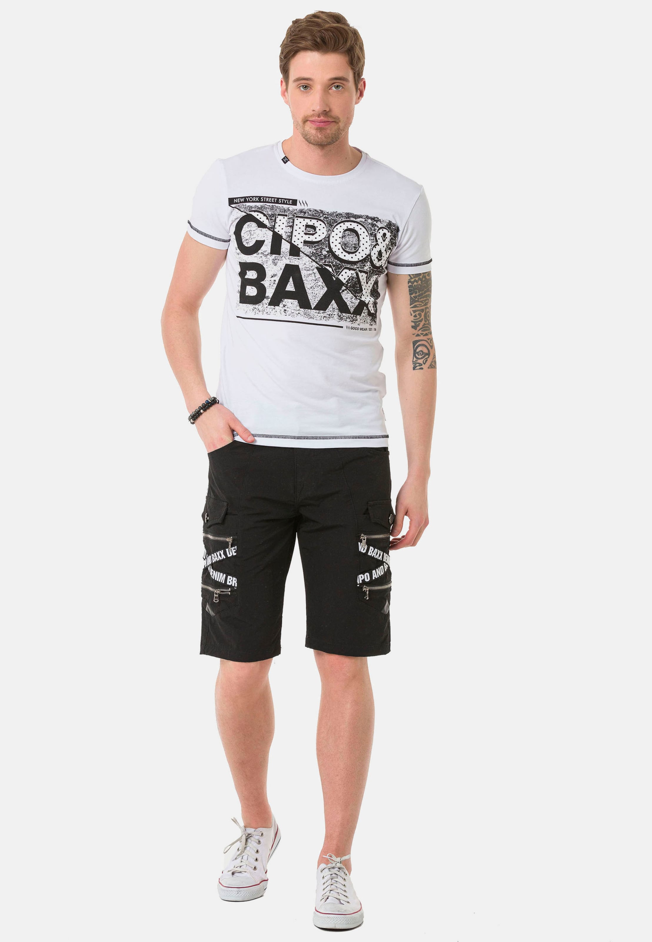 Männer Große Größen CIPO & BAXX Shorts in Schwarz - VN17144