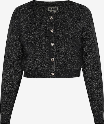 faina Gebreid vest in Zwart: voorkant