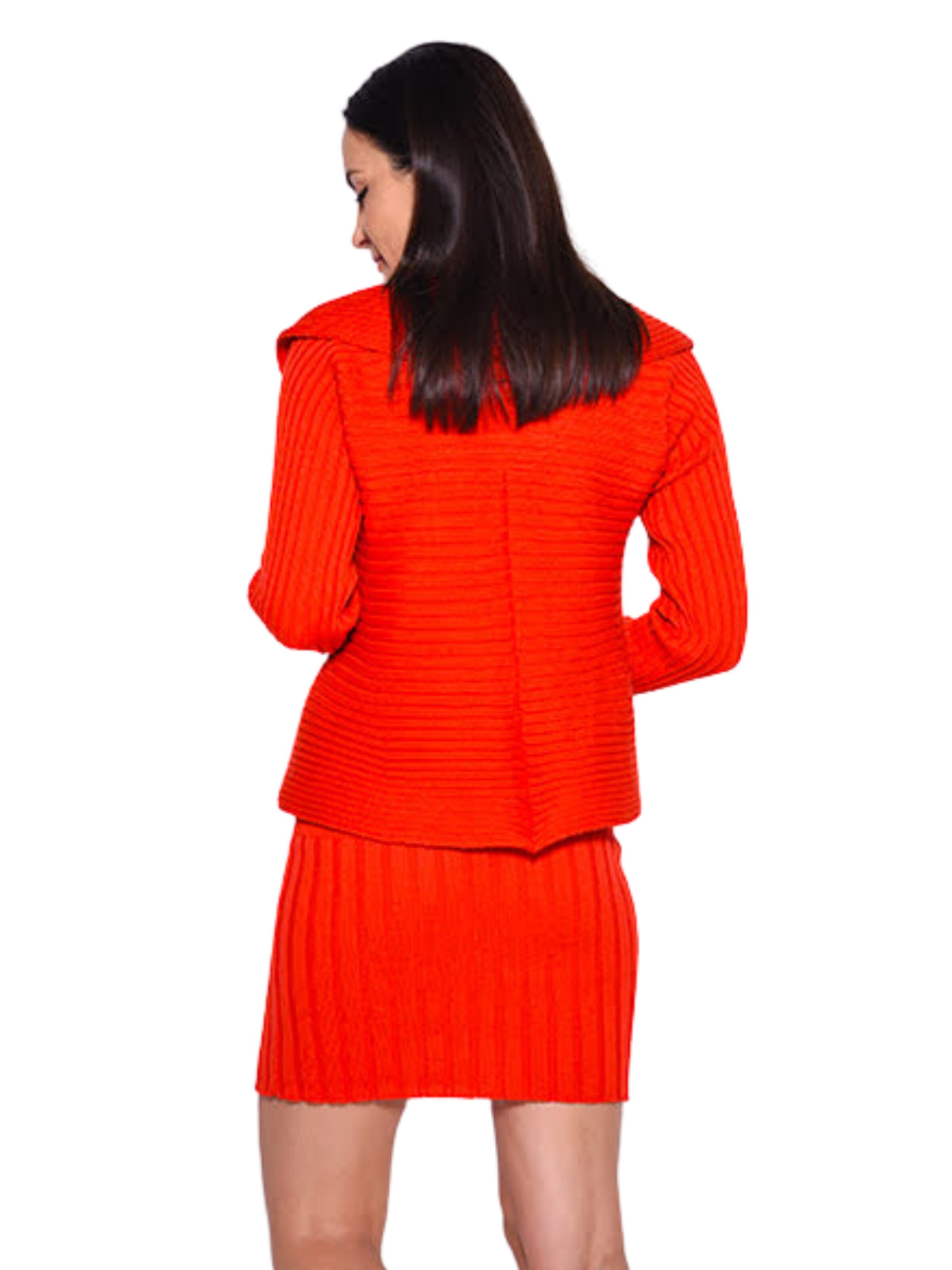 Süel knitwear - Cárdigan 'Round ribbed' en rojo
