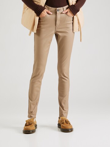 VILA - Slimfit Pantalón 'Sarah' en marrón: frente