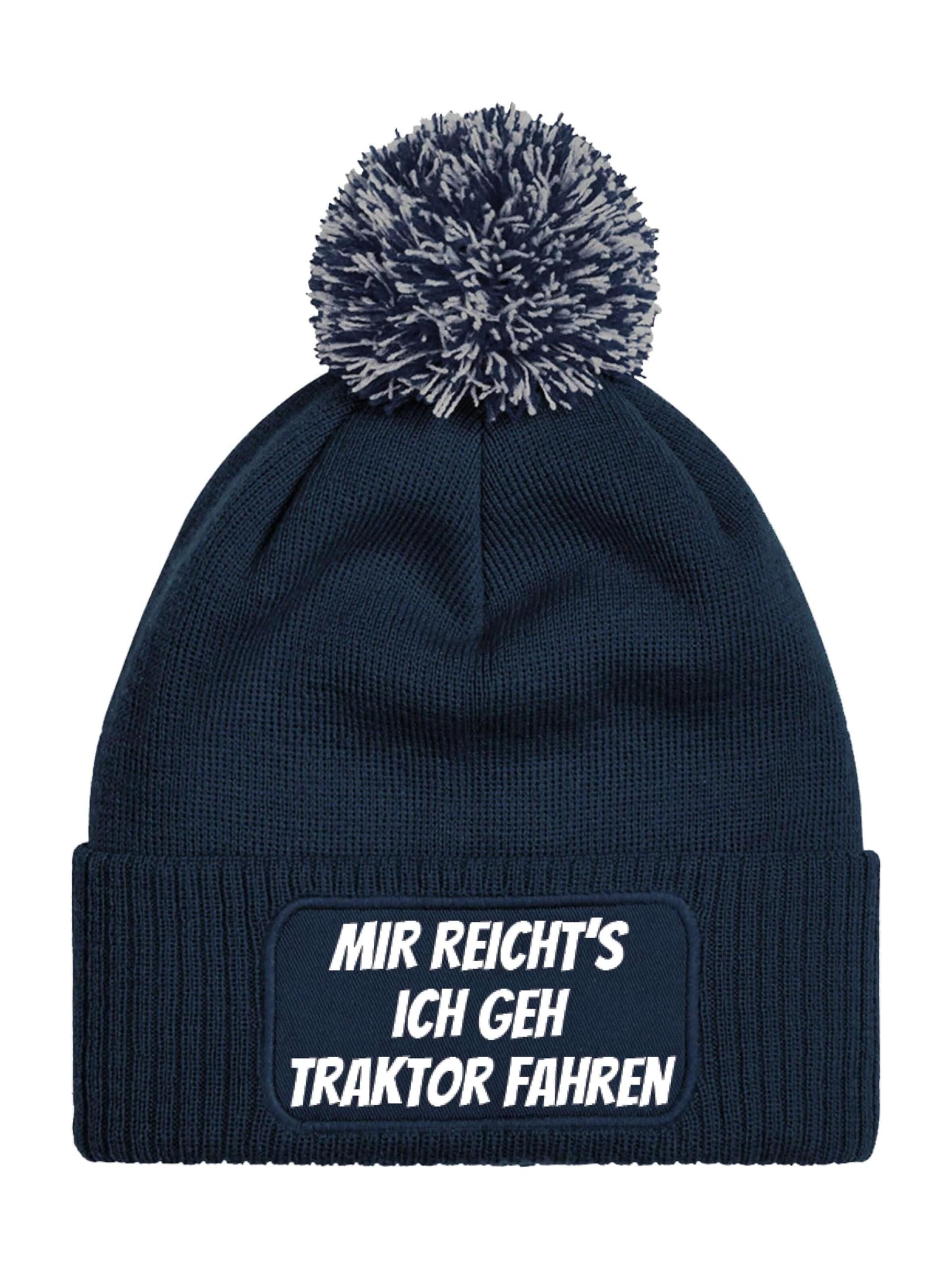 Youth Designz Mütze 'Mir reichts – Traktor'‌‌‌‌‌‌‌ in Blau: Vorderseite