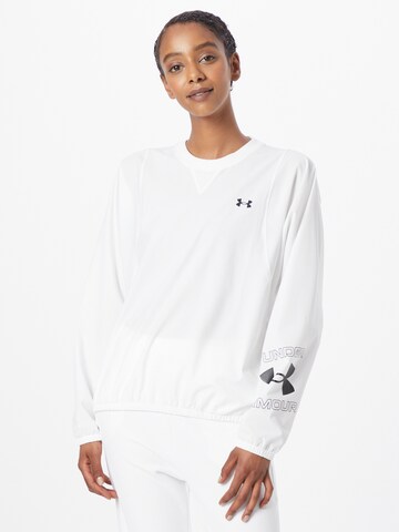 UNDER ARMOUR Athletic Sweatshirt in White: front