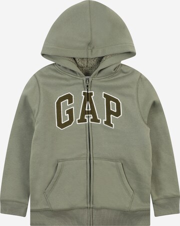 GAP - Sudadera con cremallera en verde: frente