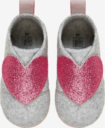 PLAYSHOES Slippers 'Herz' in Grey