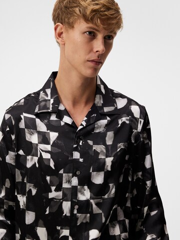 J.Lindeberg Regular fit Button Up Shirt 'Winter Iris' in Black