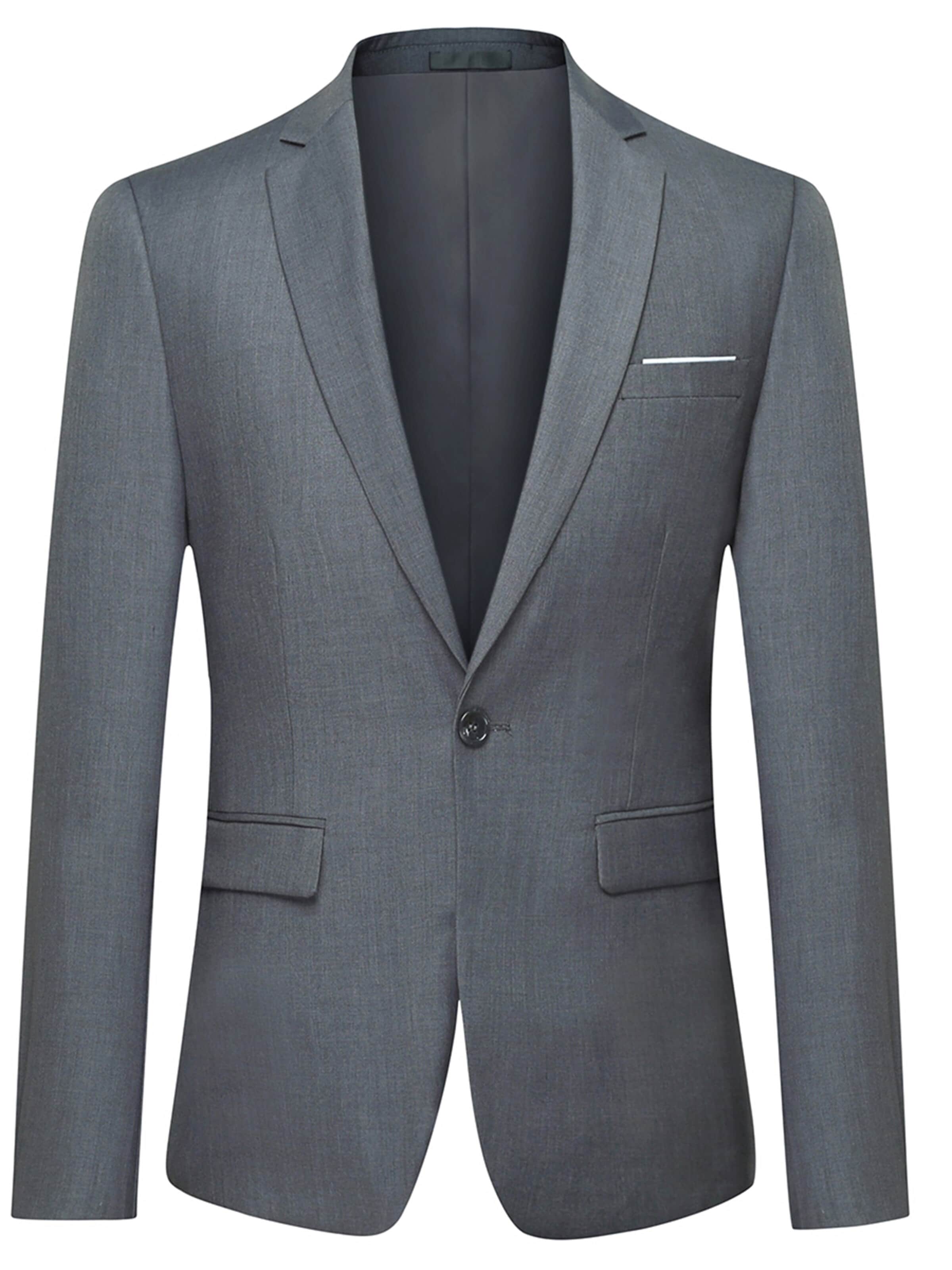 YOUTHUP Slim fit Suit Jacket 'Zugluft' in Grey: front