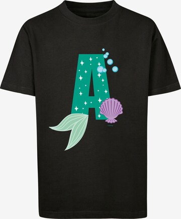 F4NT4STIC Shirt 'Disney Alphabet A Is For Ariel' in Zwart: voorkant