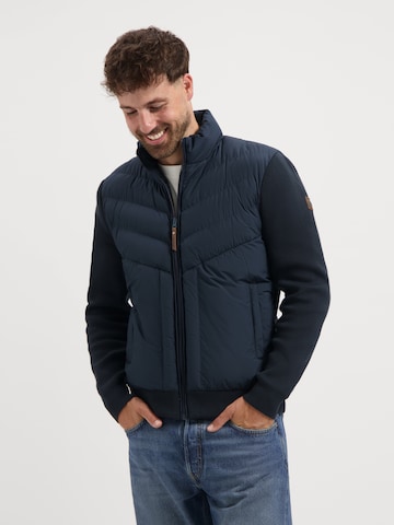 Travelin Gebreid vest 'Damian' in Blauw: voorkant