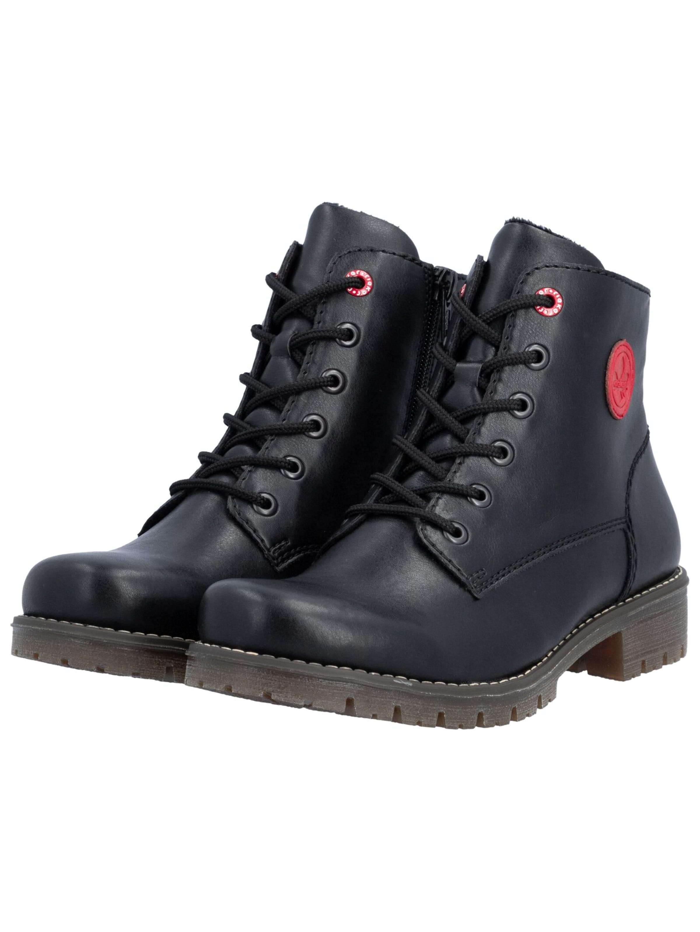 Rieker Lace-Up Ankle Boots in Black