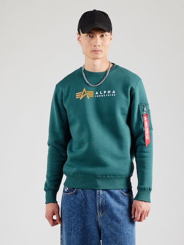ALPHA INDUSTRIES Свитшот в Зеленый: спереди