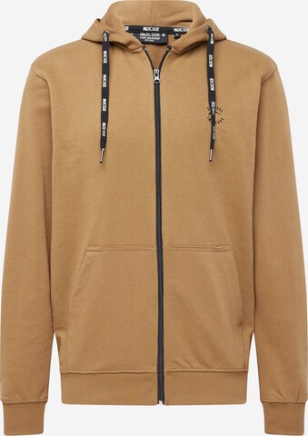 INDICODE JEANS Sweat jacket 'Dope' in Brown: front