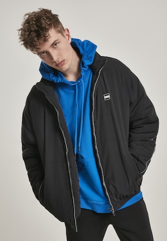 Urban Classics Between-Season Jacket 'Reflective Piping' in Black: front