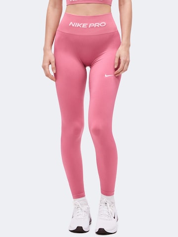 NIKE Skinny Παντελόνι φόρμας 'Nike Pro' σε ροζ: μπροστά