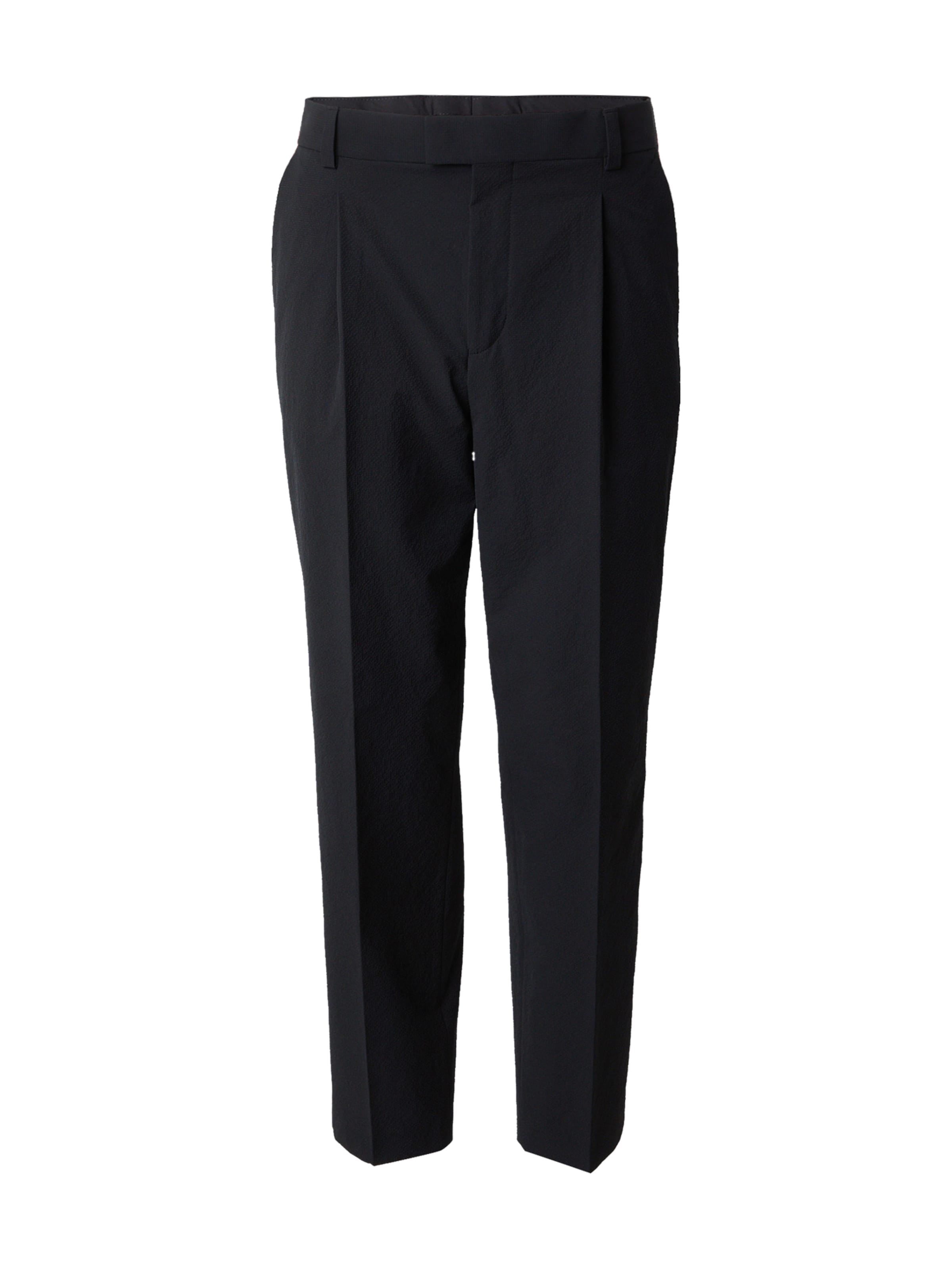 HUGO Regular Pleated Pants 'Theodor' in Black: front