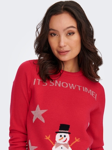 Pull-over 'XMAS HAPPY' ONLY en rouge