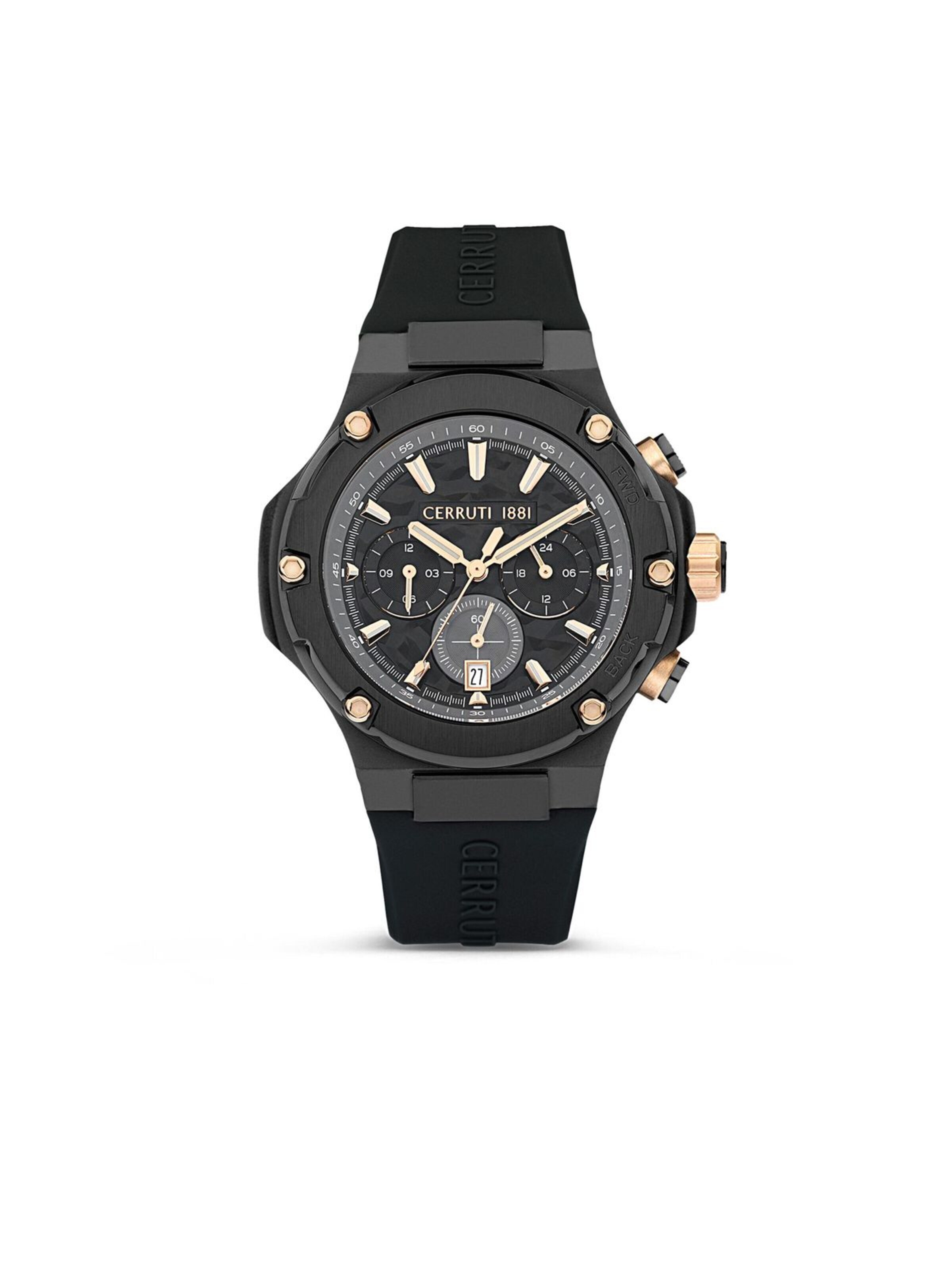 Montre à affichage analogique 'Lucardo' CERRUTI 1881 en noir : devant