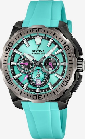 Montre à affichage analogique 'Chrono Bike' FESTINA en bleu : devant