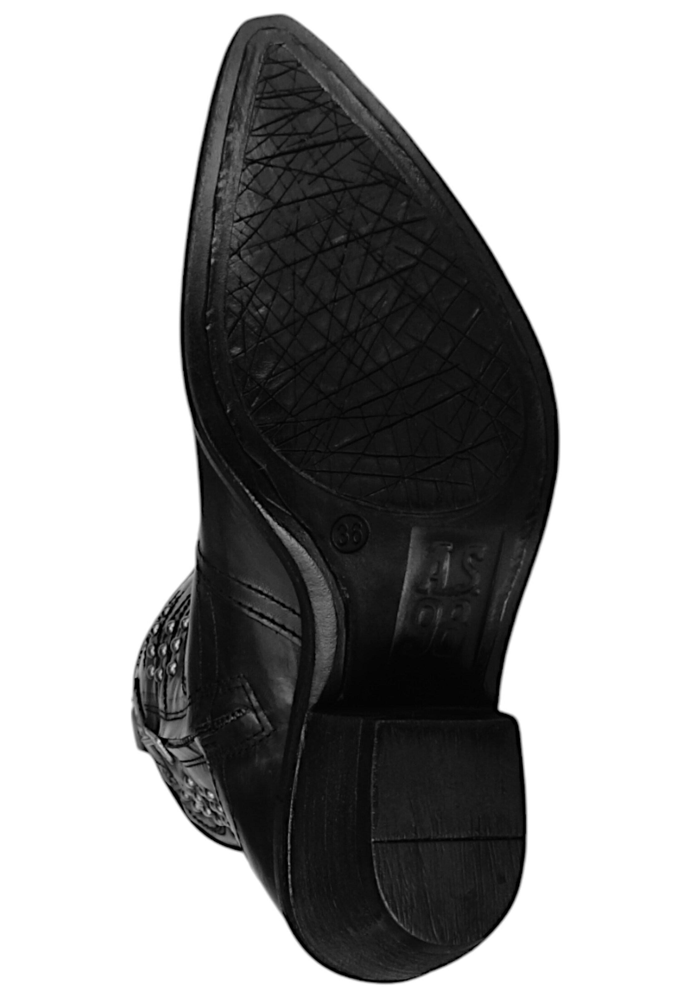 A.S.98 Cowboylaarzen 'Country Western' in Zwart