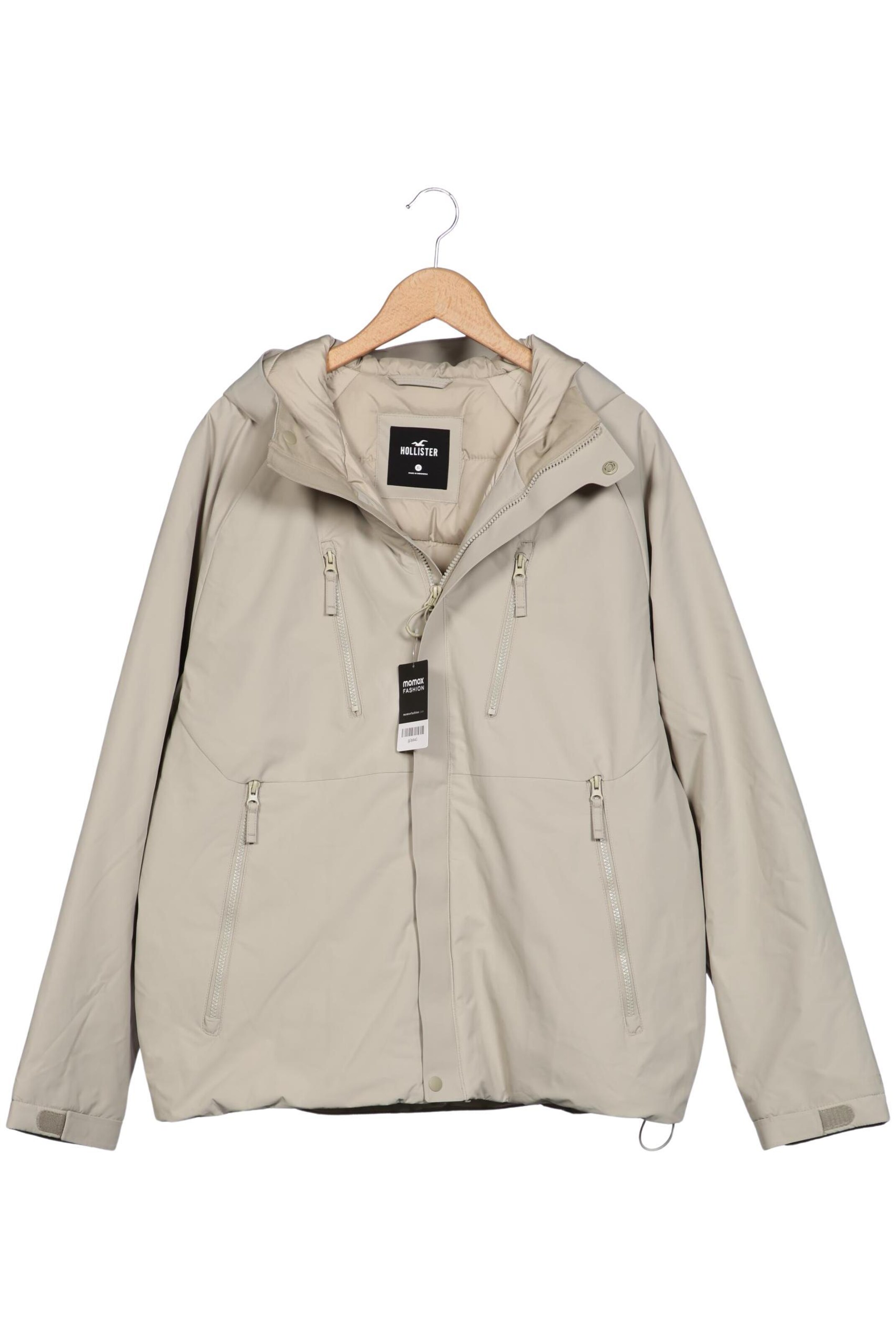 HOLLISTER Jacket & Coat in XL in Beige: front